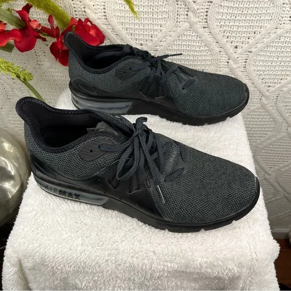 NIKE |  Black Air Max Sequent 3  &quot;Black Anthracite&quot; Men's Running Athletic Shoes