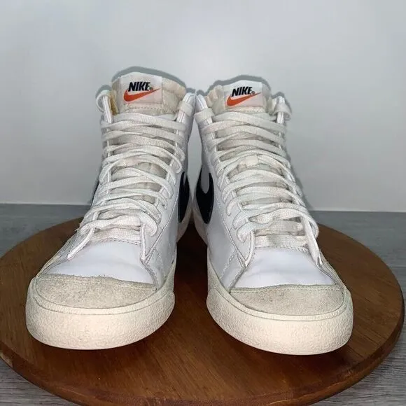 Nike Blazer Mid '77 Vintage Mens Size 8.5 Shoes White Black Leather Sneakers