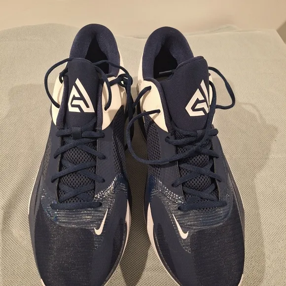 Nike Blue and White Athletic Shoes with Cushioned Midsole