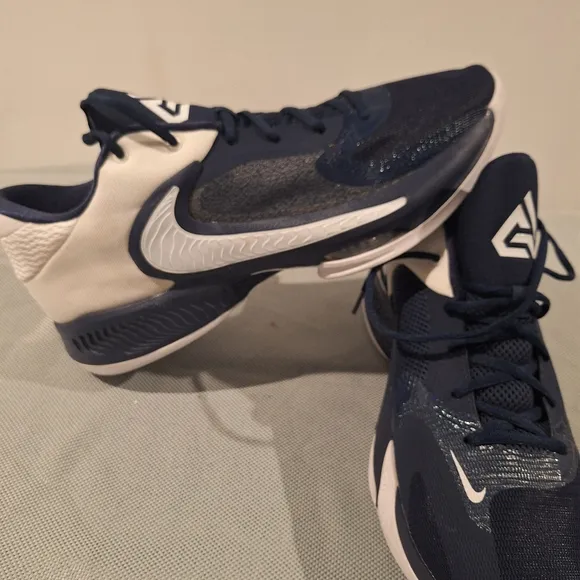 Nike Blue and White Athletic Shoes with Cushioned Midsole