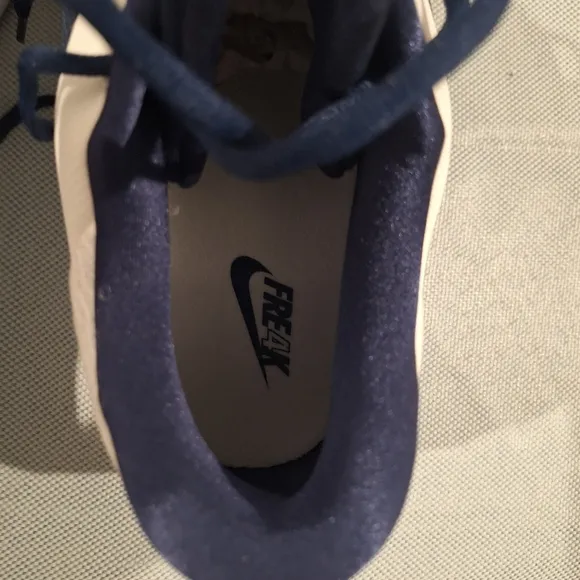 Nike Blue and White Athletic Shoes with Cushioned Midsole