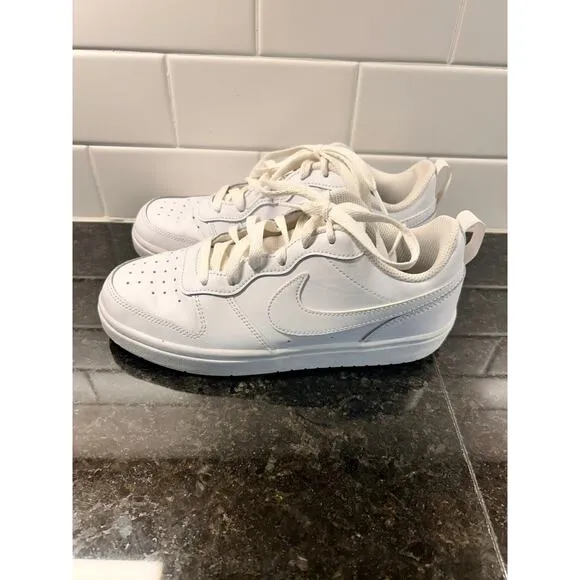 Nike Court Borough Low Triple Sneakers Shoes Athletic BQ5448-100 White Size 5Y