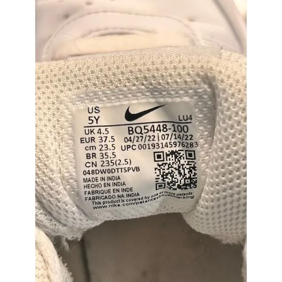 Nike Court Borough Low Triple Sneakers Shoes Athletic BQ5448-100 White Size 5Y