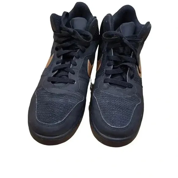 Nike Court Borough Mid Prem Basketball Shoes Sneakers Black 844907-MEN S…