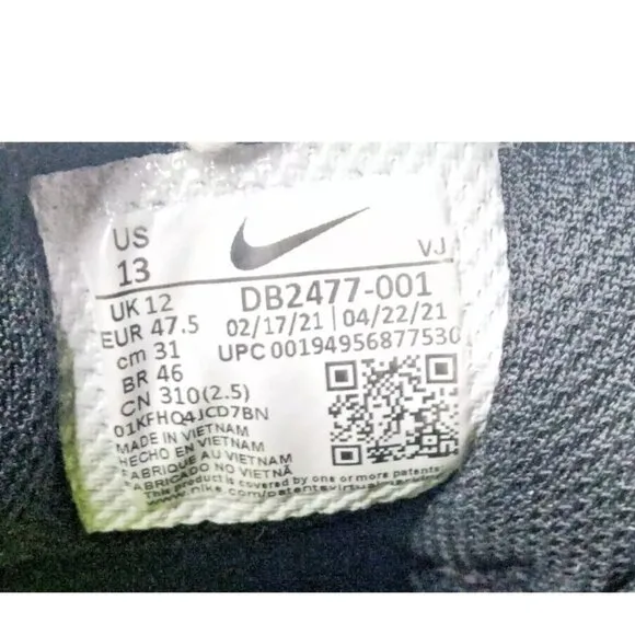 Nike Crater Impact Shoes Men's Size 13 Black Sneakers DB2477 001