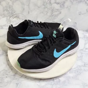 Nike Downshifter 7 Sneakers Running Shoes Womens Size 10 Black Blue Athletic
