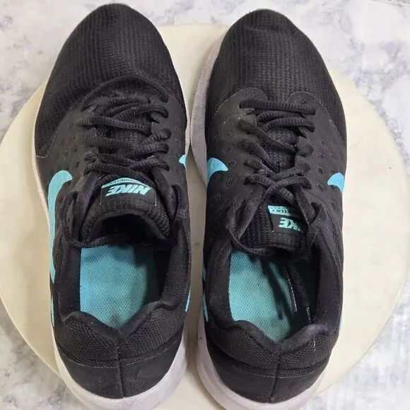 Nike Downshifter 7 Sneakers Running Shoes Womens Size 10 Black Blue Athletic
