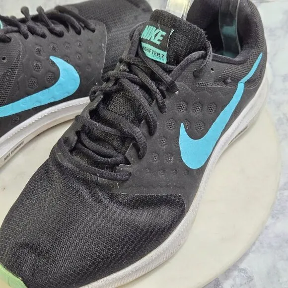 Nike Downshifter 7 Sneakers Running Shoes Womens Size 10 Black Blue Athletic