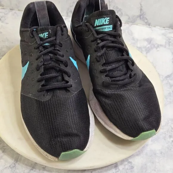 Nike Downshifter 7 Sneakers Running Shoes Womens Size 10 Black Blue Athletic