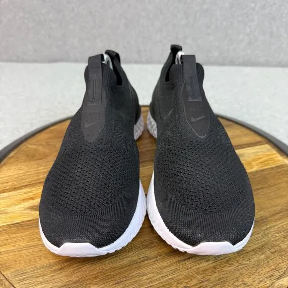 Nike Epic Phantom React Men's Size 10.5 Flyknit Black White Running Shoes