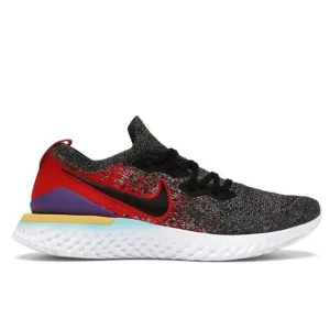 Nike Epic React Flyknit 2 black hyper‎ jade university red running shoes
