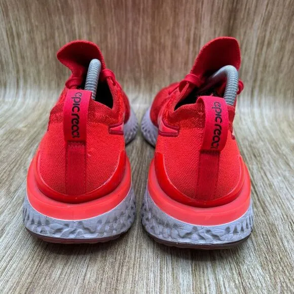 Nike Epic React Flyknit 2 Men's‎ Size 10 Chile Red Shoes Sneakers BQ8928-601