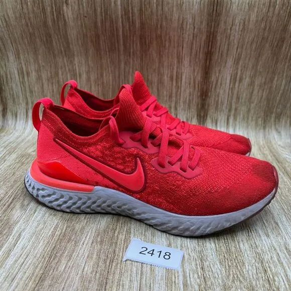Nike Epic React Flyknit 2 Men's‎ Size 10 Chile Red Shoes Sneakers BQ8928-601