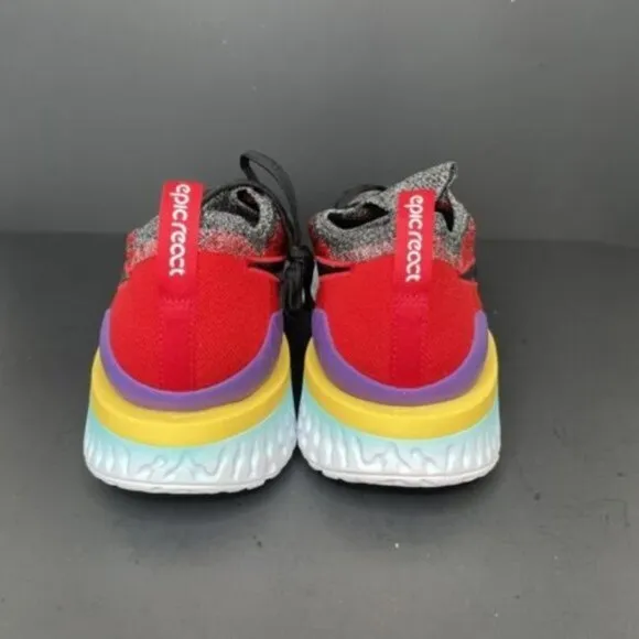 Nike Epic React Flyknit 2 Running Shoes Black Multicolor BQ8928-007 Mens Size 14