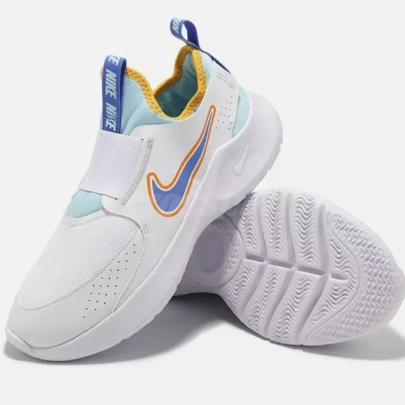 Nike Flex Runner 3 GS White University Blue Kids Youth Running Shoes