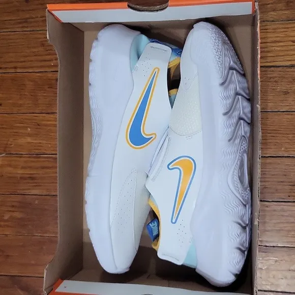 Nike Flex Runner 3 GS White University Blue Kids Youth Running Shoes