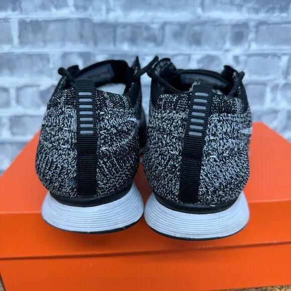 Nike Flyknit Racer 'Oreo 2.0' Black White Running Shoes 526628-012 Mens Size 6.5