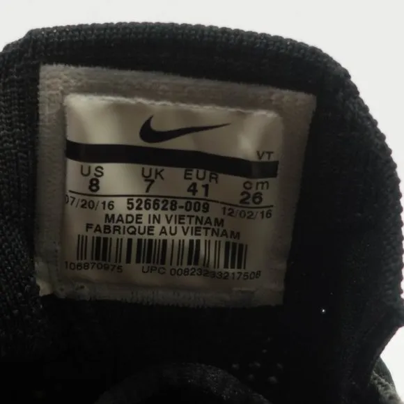 Nike Flyknit Racer Running Shoes - Men's Size 8 - Black