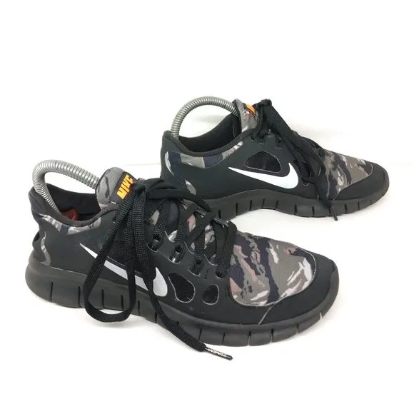 nike free 5.0 camo gs youth size 5.5Y athletic sneakers shoes lace up me…