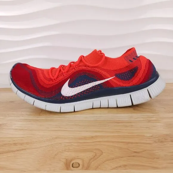 Nike Free Flyknit  Sneakers Mens Size 14 Bright Crimson Running Shoes 615805-616