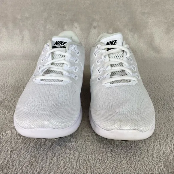 Nike Free RN Flyknit Mens Running Shoes Size 8.5 Pure Platinum White Sneaker