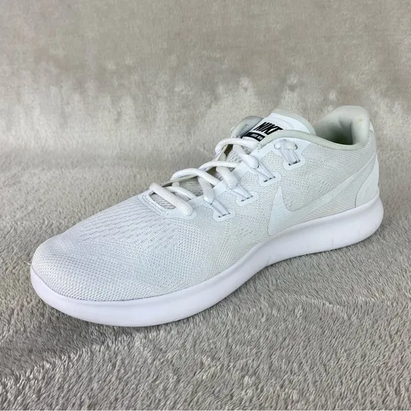 Nike Free RN Flyknit Mens Running Shoes Size 8.5 Pure Platinum White Sneaker