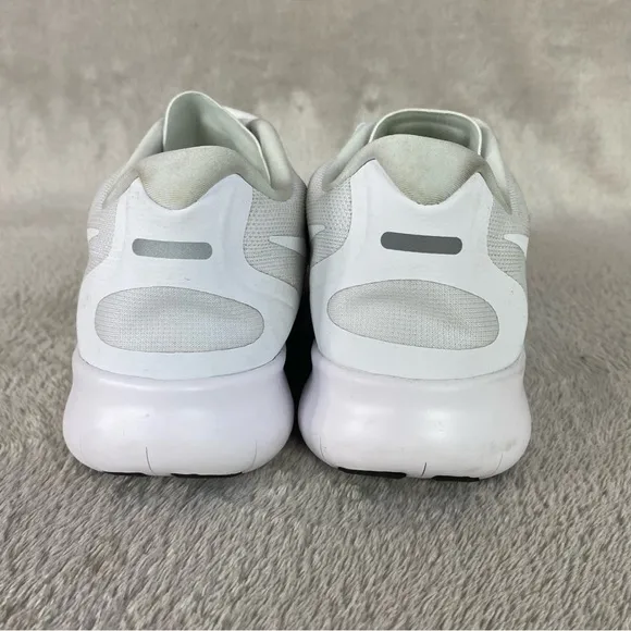 Nike Free RN Flyknit Mens Running Shoes Size 8.5 Pure Platinum White Sneaker