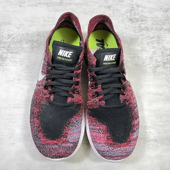 Nike Free RN Flyknit Running Shoes - Women's Size 7.5 - Red Black