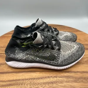 Nike Free RN Flyknit Shoes Womens Size 7 Oreo Sneaker Running Trainer 942839-101