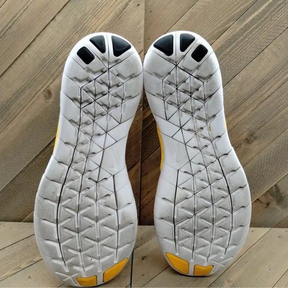 Nike Free RN Running Shoes Womens Size 8 Yellow Black Rare Athletic Sneakers