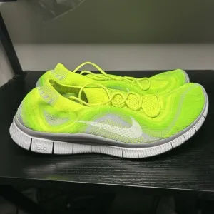 Nike Free Flyknit   5.0 Running Shoes Mens US 14 Volt Wolf Grey Rare 615805-713