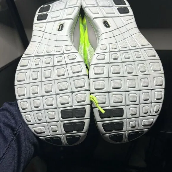 Nike Free Flyknit   5.0 Running Shoes Mens US 14 Volt Wolf Grey Rare 615805-713