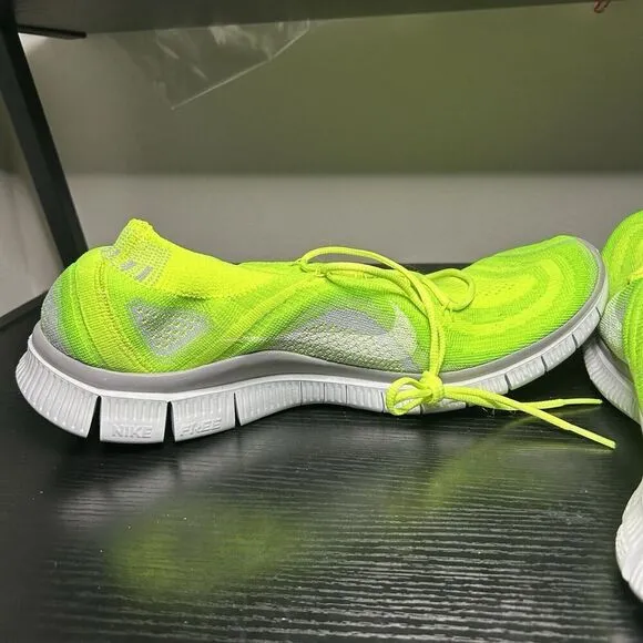 Nike Free Flyknit   5.0 Running Shoes Mens US 14 Volt Wolf Grey Rare 615805-713