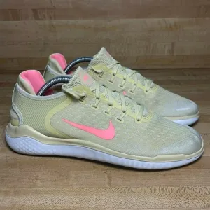 Nike Free RN 2018 Womens Round Toe Running Shoes Yellow Size US 11 A01911-700