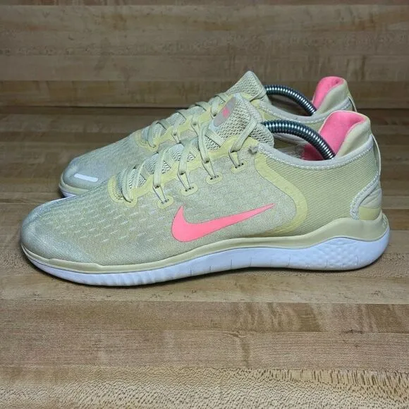 Nike Free RN 2018 Womens Round Toe Running Shoes Yellow Size US 11 A01911-700