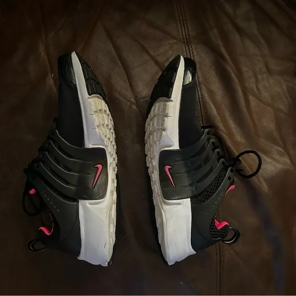 Nike Girls Air Presto Sneaker Casual Black Pink Running Mesh Lace Up Shoes 5YB