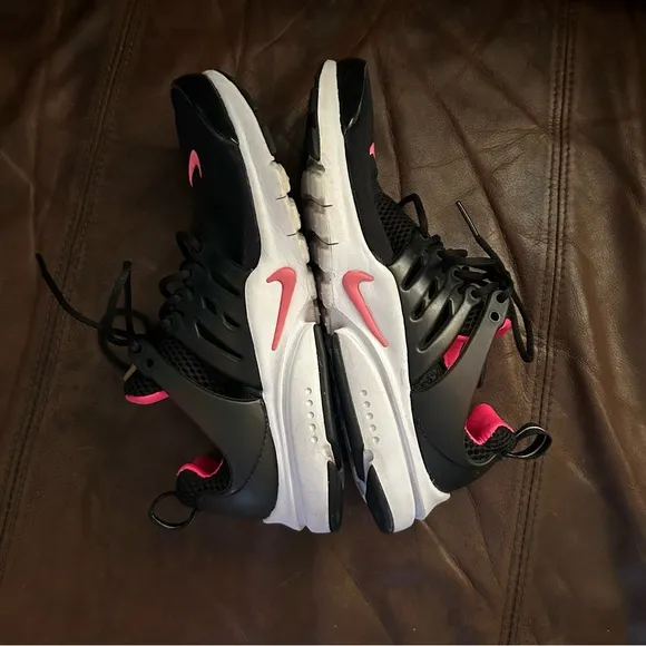 Nike Girls Air Presto Sneaker Casual Black Pink Running Mesh Lace Up Shoes 5YB