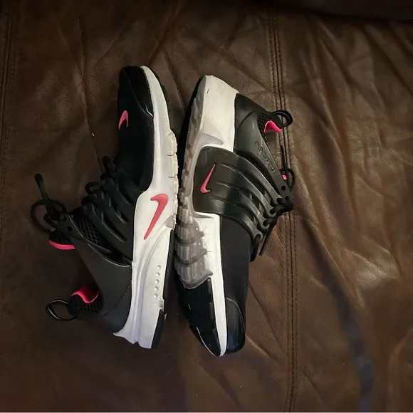 Nike Girls Air Presto Sneaker Casual Black Pink Running Mesh Lace Up Shoes 5YB