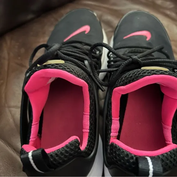Nike Girls Air Presto Sneaker Casual Black Pink Running Mesh Lace Up Shoes 5YB