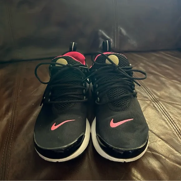 Nike Girls Air Presto Sneaker Casual Black Pink Running Mesh Lace Up Shoes 5YB