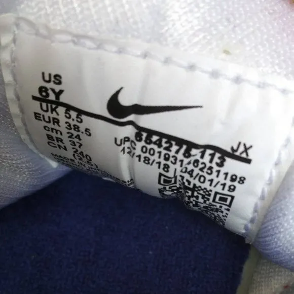 NIKE Huarache Run White Blue Orange Sneakers Women's 7 Shoes