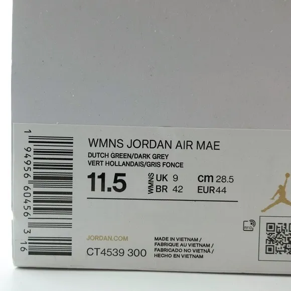 Nike Jordan Air Mae Womens Sneakers Green Grey CT4539 300 Size 11.5
