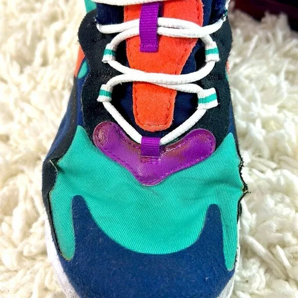 Nike Kids Air Max 270 React Running Shoes Lace Up Low Top Multicolor Size 6.5Y