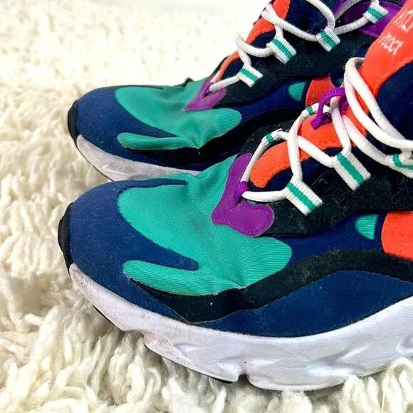 Nike Kids Air Max 270 React Running Shoes Lace Up Low Top Multicolor Size 6.5Y