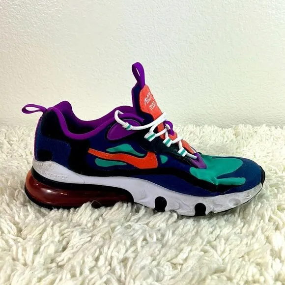 Nike Kids Air Max 270 React Running Shoes Lace Up Low Top Multicolor Size 6.5Y