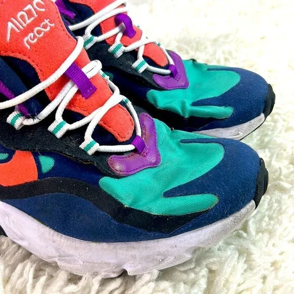 Nike Kids Air Max 270 React Running Shoes Lace Up Low Top Multicolor Size 6.5Y
