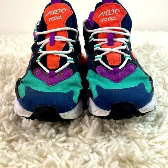 Nike Kids Air Max 270 React Running Shoes Lace Up Low Top Multicolor Size 6.5Y