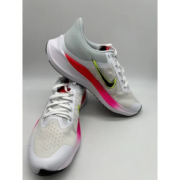 Nike Men White Air Zoom Winflo 8 Rawdacious CW3419-100 Running Shoes Sz 9.5 NEW.