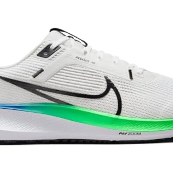Nike Men's Air Zoom Pegasus 40 Running Shoes in White/Platinum Tint Size 8.5