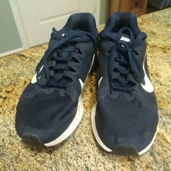 Nike Mens Downshifter 8 AQ2269-400 Blue White Running Shoes Lace Up Size 8.5